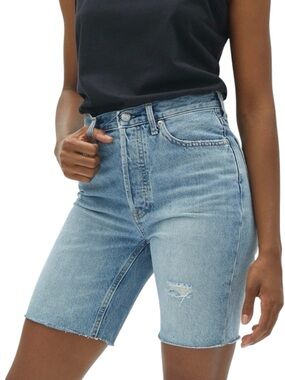 Everlane The Cheeky Long Denim Shorts